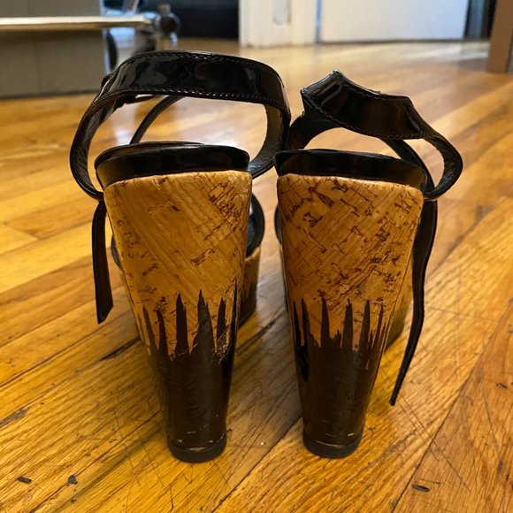 Stuart Weitzman Cork Wedge Platform Sandals - Picture 3 of 5